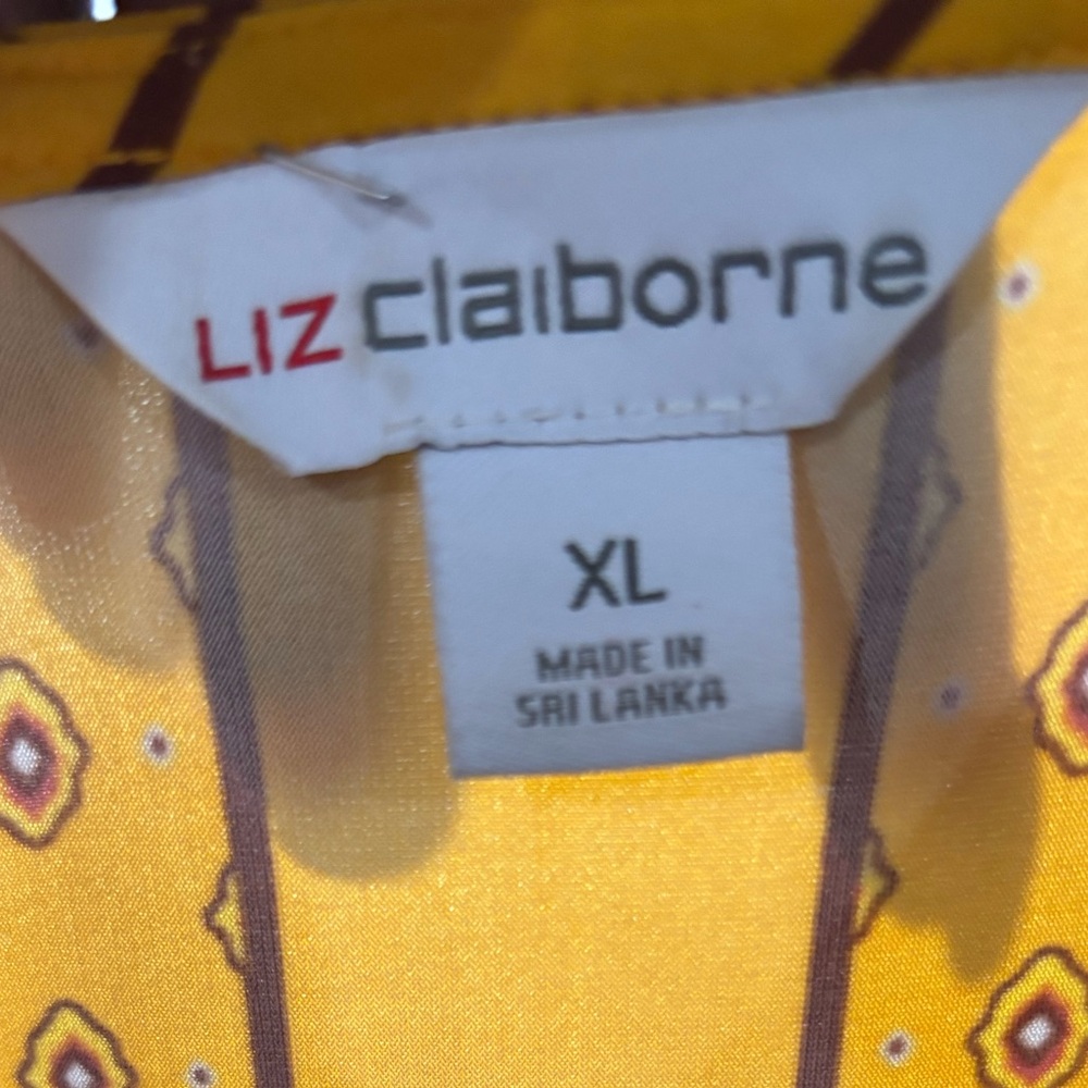 Liz Claiborne Yellow Paisley Sleeveless Lightweight Dress-size XL - Picture 6 of 6
